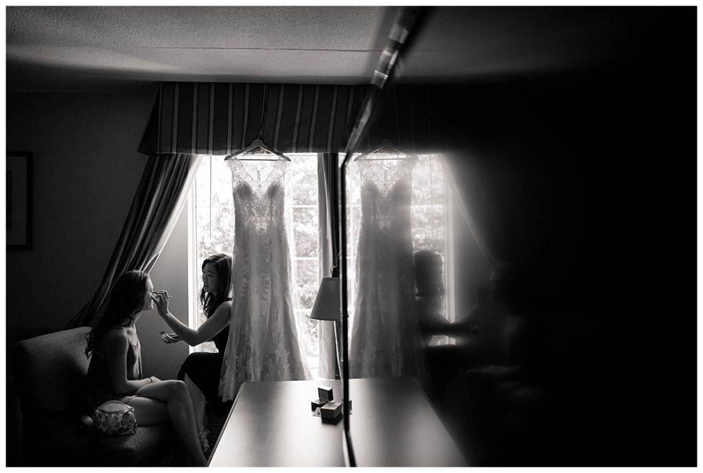 Bride getting ready at the Publick House