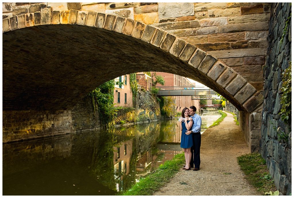 engagement session at the canal in Georgetown